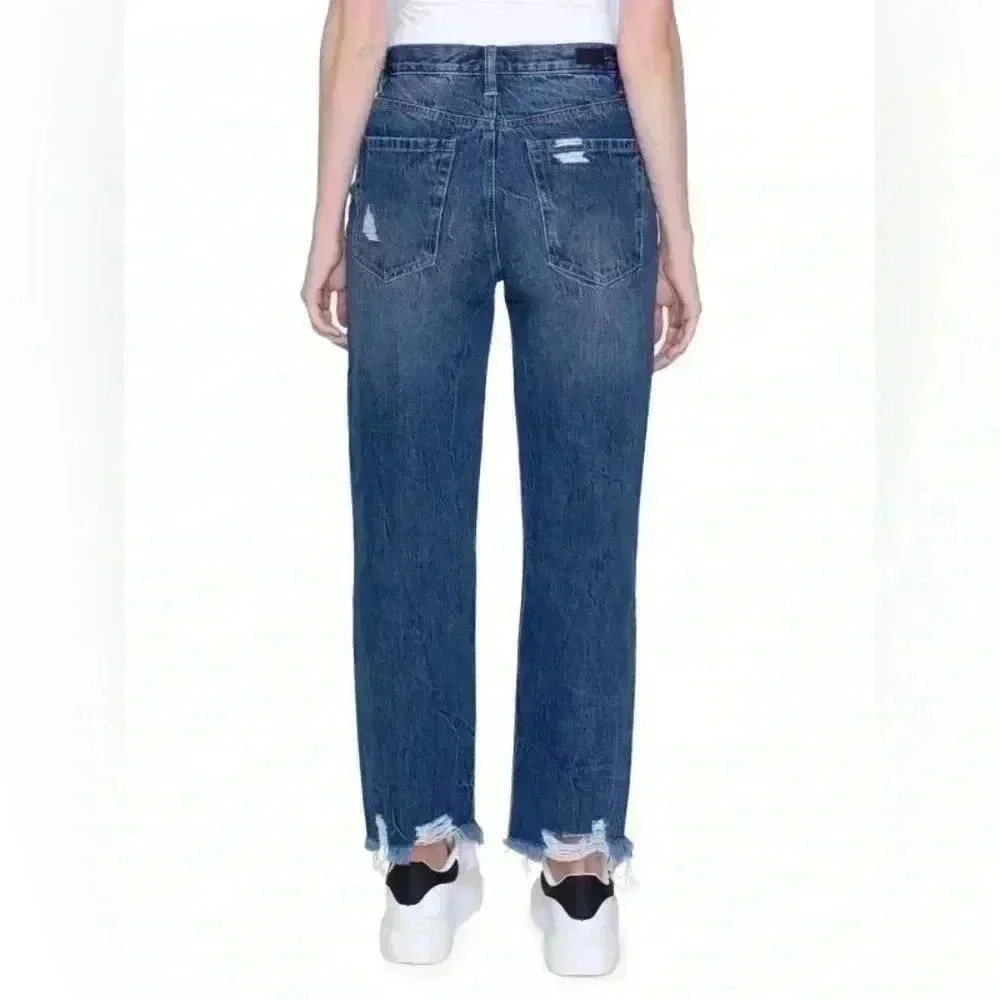 BLUE REVIVAL High Rise Distressed Boyfriend Jeans NWOT Size 28 - Picture 3 of 12